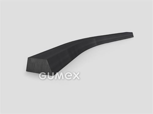 "Trapezförmiges" Gummiprofil, 8,5x18,5/12,5mm, 70°ShA, EPDM, -40°C/+100°C, schwarz, 